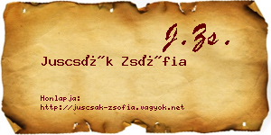 Juscsák Zsófia névjegykártya