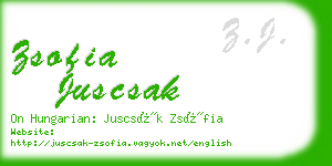 zsofia juscsak business card